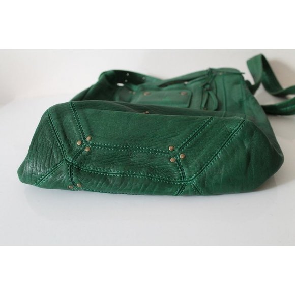 Jerome Dreyfuss Green Genuine Leather Shoulder Bag Rare - Picture 11 of 13